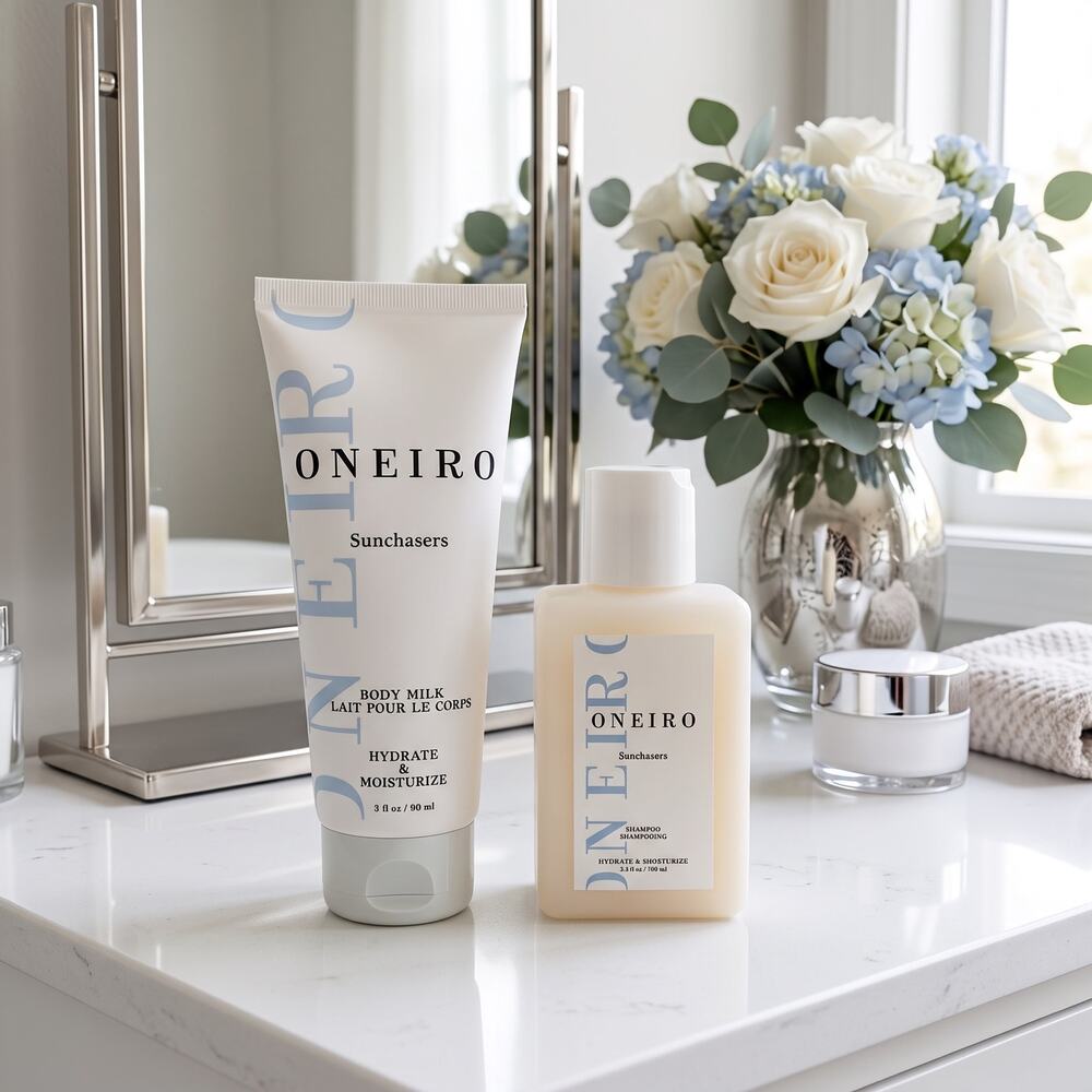 Oneiro Sunchasers Body Milk & Shampoo Hydrating Bundle New